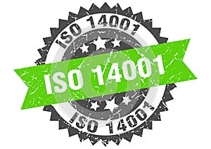 Iso 14001 stamp. iso 14001 grunge round sign.