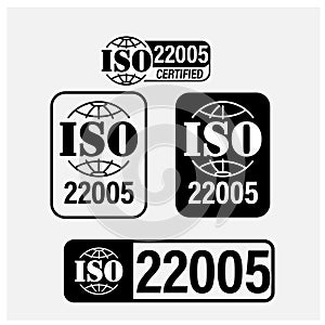 ISO 22005:2007, ISO certified vector icon set.