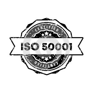 ISO 50001 stamp. Vector. ISO 50001 badge icon. Certified badge logo. Stamp Template. Label, Sticker, Icons. Vector EPS 10.