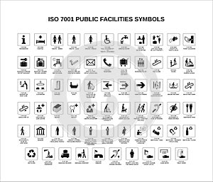 Iso 7001 public facilities symbols