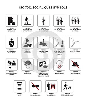 Iso 7001 social ques symbols