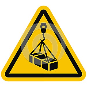 ISO 7010 W015 Warning, Overhead load, vector icon