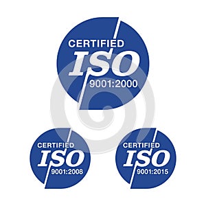 ISO 9001, 14001 and 22000 standards stamps