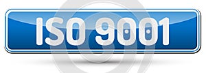 ISO 9001 - Abstract beautiful button with text.