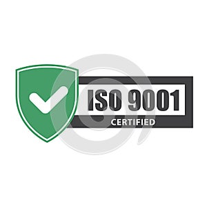 ISO 9001 certificate plate - emblem of ISO standard