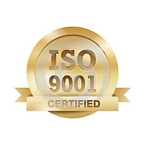 ISO 9001 gold emblem - and conformity to standards