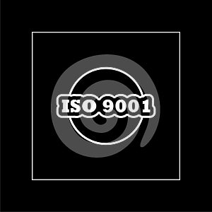 ISO 9001 icon on black background