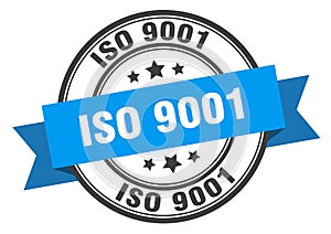 iso 9001 label sign. round stamp. band. ribbon