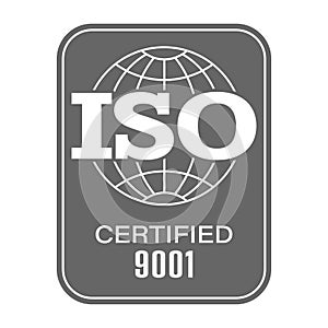 ISO 9001. The logo of standardization for websites, applications and thematic design