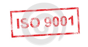 ISO 9001 in red rectangular stamp