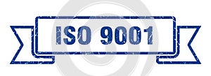 iso 9001 ribbon. iso 9001 grunge band sign.