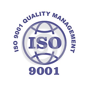 ISO 9001 stamp sign - quality management systems, QMS