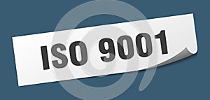 iso 9001 sticker. iso 9001 square isolated sign.