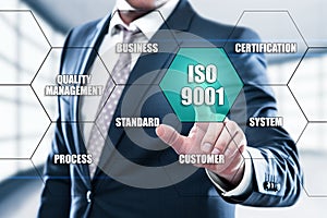 ISO 9001 Business Standard Quality Certification concept photo