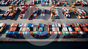 ISO cargo container top view. Shipping global transport delivery harbor box. Dock storage port sea vessel illustration