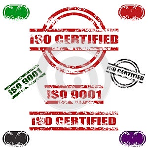 ISO CERTIFIED grunge stamp set