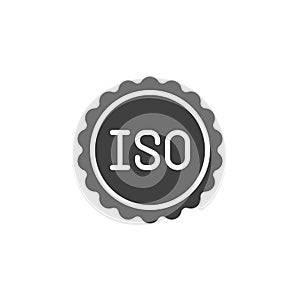 ISO, certified stamp vector icon