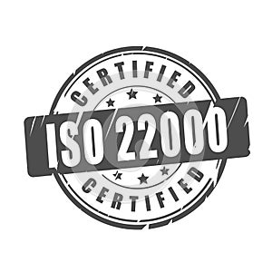 ISO 22000 certified vector stamp
