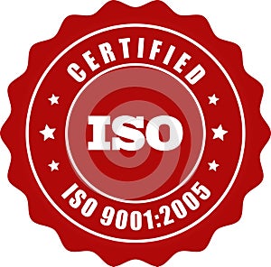 ISO Seal , ISO Stamp, Certified Company Certificate, ISO 9001:2005 Blue vector, Quality Certificate