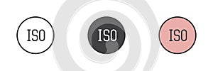 ISO sensitivity photo camera mode different style icon set photo