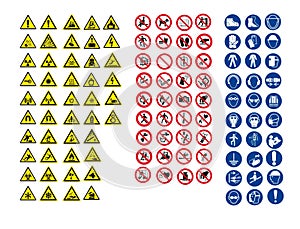 ISO 7010 SIGN WARNING SET SYMBOL SAFETY