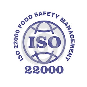 ISO 22000 stamp sign - food safety systems standard, label or badge photo