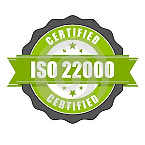 ISO 22000 standard certificate badge - Food safety management