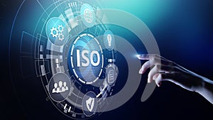 ISO standards quality control assurance warranty business technology concept.