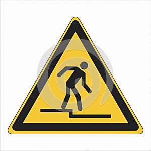 ISO 7010 symbols Safety colors and safety signs Registered safety signs Warning Step down