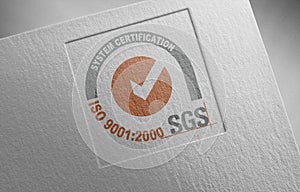 Iso-9001-2000-sgs on paper texture