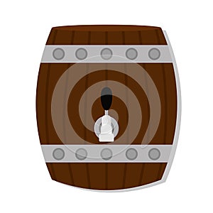 Isoalted beer wooden barrel icon