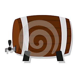 Isoalted beer wooden barrel icon