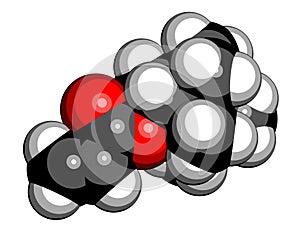 Isobornyl acrylate molecule. 3D rendering.