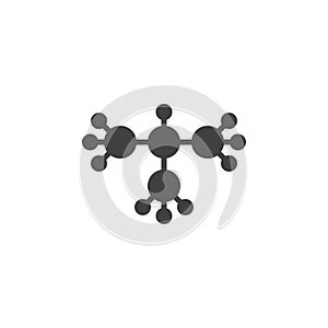 Isobutane molecular formula vector icon