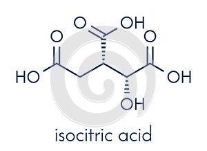 Isocitric acid molecule. Skeletal formula.