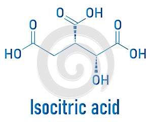 Isocitric acid molecule. Skeletal formula. Chemical structure