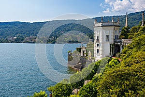 Isola Bella or beautiful island in the middle of Lago Maggiore, palace with a beautiful garden, Stresa, Italy