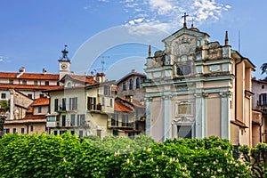Isola Bella church architecture, Stresa, Italy, Lombardy, Borromeo islands