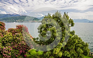 Isola Bella garden Lago Maggiore lake view,