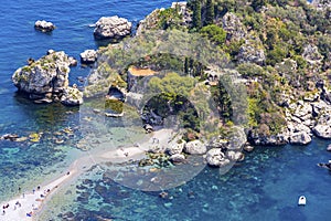 Isola Bella island and beach in Taormina, Sicily, Italy