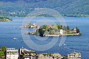 Isola Bella and Isola dei Pescatori, the famous Islands on Lago Maggiore lake. Stresa, Italy
