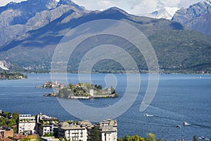 Isola Bella and Isola dei Pescatori, the famous Islands on Lago Maggiore lake. Stresa, Italy