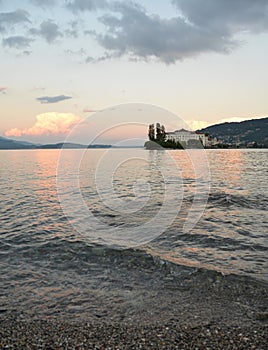 Isola Bella , Stresa, Lake - lago - Maggiore, Italy. Sunset