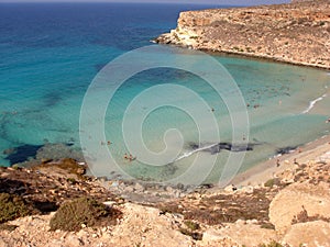 Isola dei Conigli beach in Lampedusa