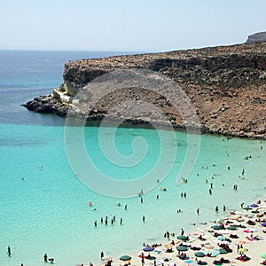 Isola dei Conigli beach in Lampedusa