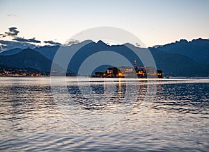 Lake - Lago Maggiore, Italy. Isola dei Pescatori, Stresa by night