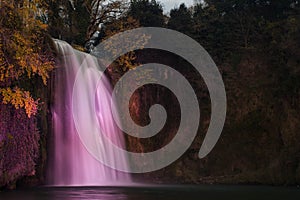 Isola Liri waterfall by night, Ciociaria, Italy