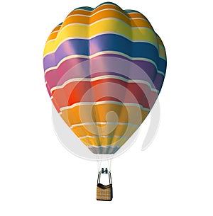 Isolate 3d rendering of a hot air balloon