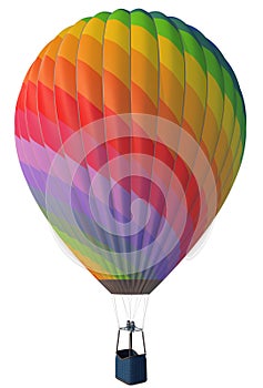 Isolate 3d rendering of a hot air balloon