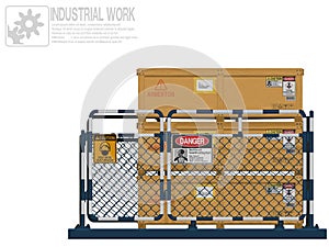 Isolate asbestos storage area on white background